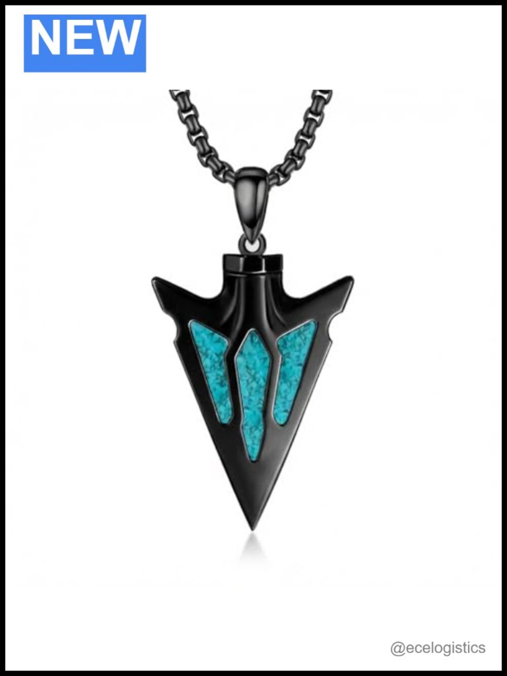 Turquoise Pendant Necklace Sterling Silver Arrowhead